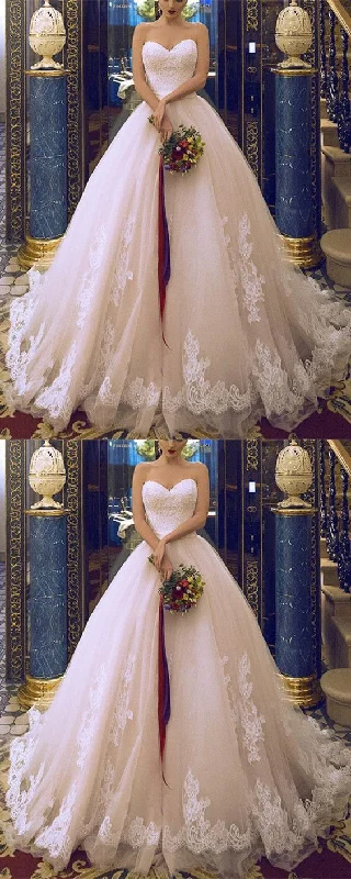 Stylish Statements Vintage A Line White Ivory Wedding Dress Lace Appliques Bridal Gown Prom Dresses    cg16695