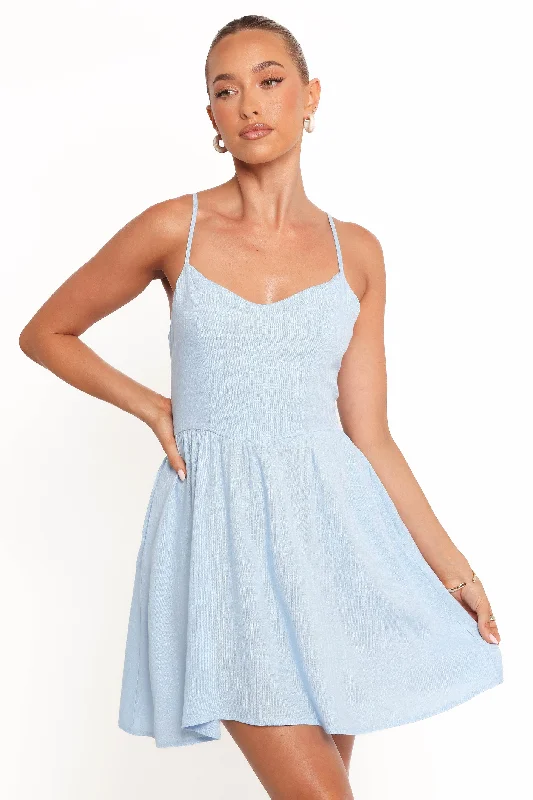 Budget Saver Polly Mini Dress - Cornflower Blue