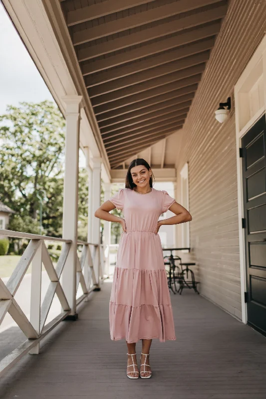 Trend Setting Threads Hannah Midi Dress in Rose