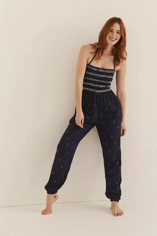 Trending Items FatFace lightweight navy  Natalie Irate Geo jumpsuit - size 12