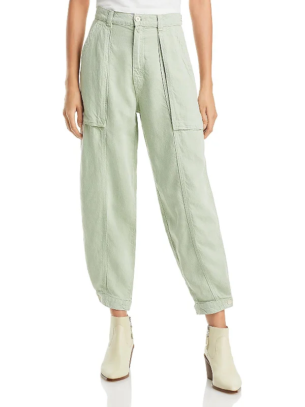 Style Without Limits Womens Linen Blend High Rise Ankle Pants