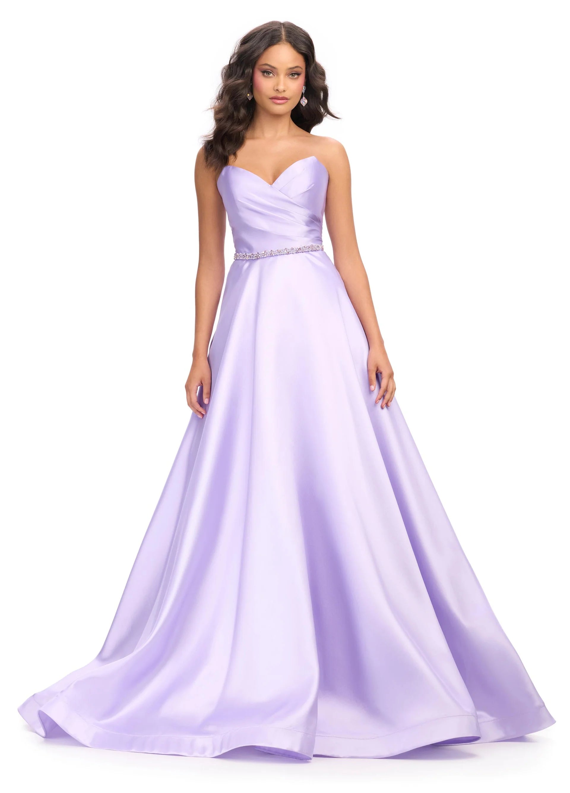 Style Without Limits Ashley Lauren 11773 Size 2 Orchid Strapless Ballgown Pageant Dress V Neck Formal Evening Gown Prom