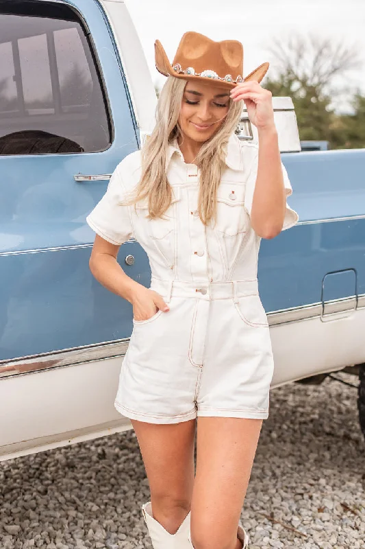 Chic Styles Down South Denim Romper