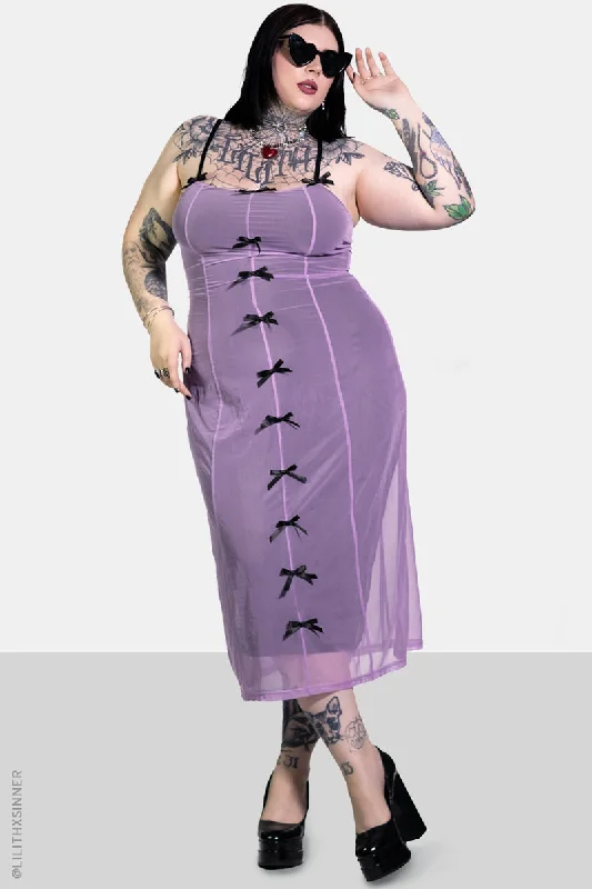 Score Big On Glamorous Red - Carpet Styles Lavender Valentina Midi Dress