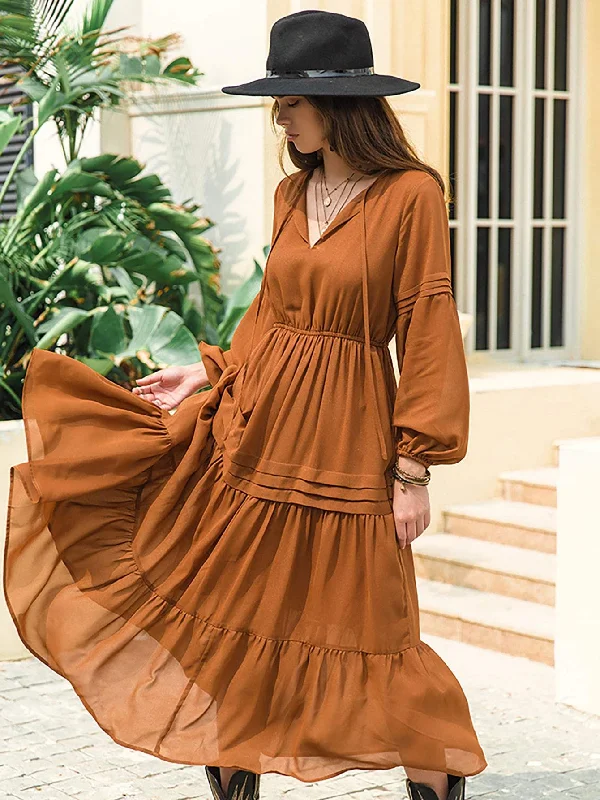 First Order Discount CLAIRE Maxi Dress - Tan