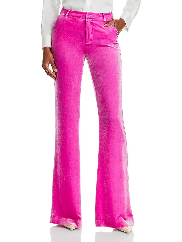 Tropical Island - Inspired Attire Womens Velvet Flared Trouser Pants