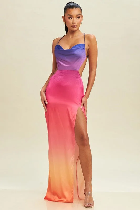 Save On Classic Elegant Styles Ride Off Into The Sunset Ombre Maxi Dress