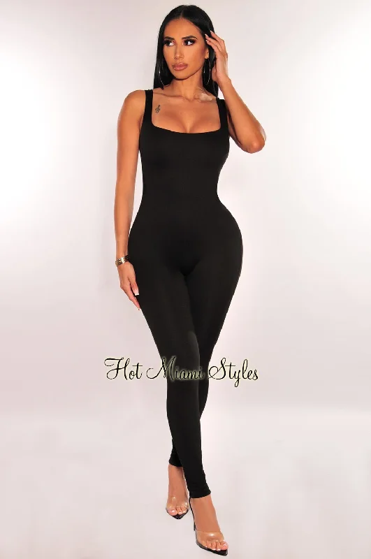 Vintage Style Clothing Sale HMS Essential: Black Spaghetti Strap Perfect Fit Jumpsuit