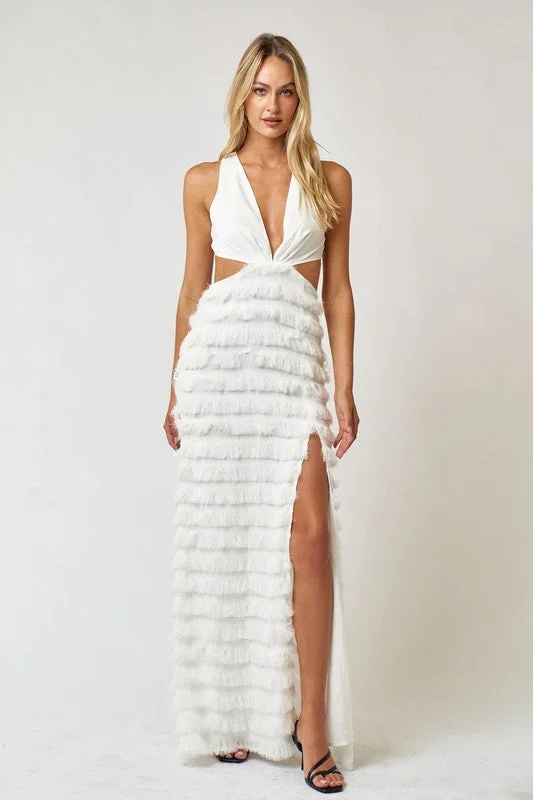 Last Chance Sale When In Tulum White Tiered Maxi Dress