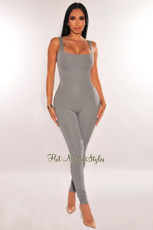 New Season Fashion Preview HMS Essential: Gray Spaghetti Strap Perfect Fit Jumpsuit