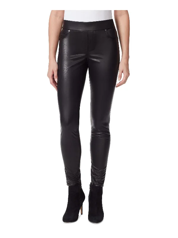 Limited Quantities Avery Womens Faux Leather Mid-Rise Leggings