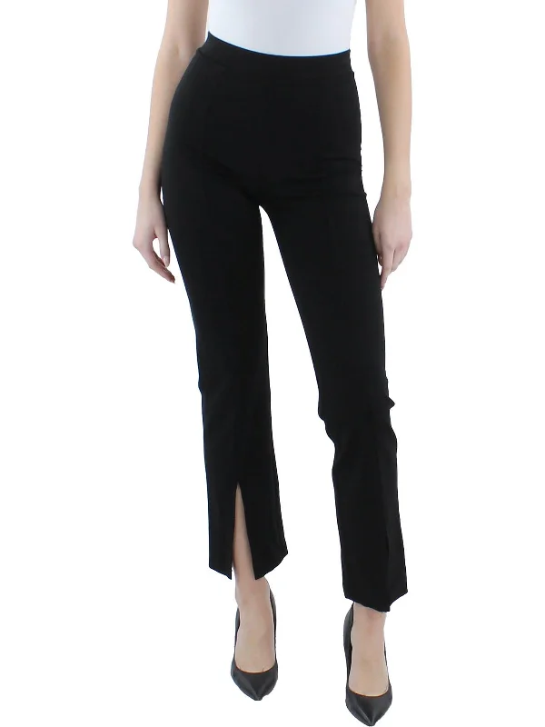 Spring Fling Sale Womens Pleated Split Hem Straight Leg Pants