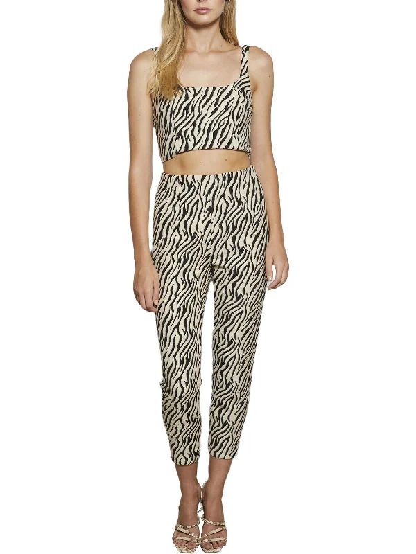 Now On Sale For Chic Urban Styles Cecile Womens Zebra Slim Dress Pants