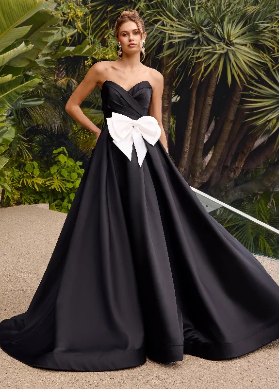 Limited Time Special Offer Ashley Lauren 11770 Size 0 Black Strapless Ballgown Formal Prom Dress Pageant Mikado Gown A Line