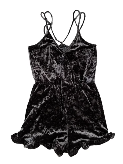 Trendy Women's Wear Collection [M] Kendall & Kylie Crushed Velvet Romper