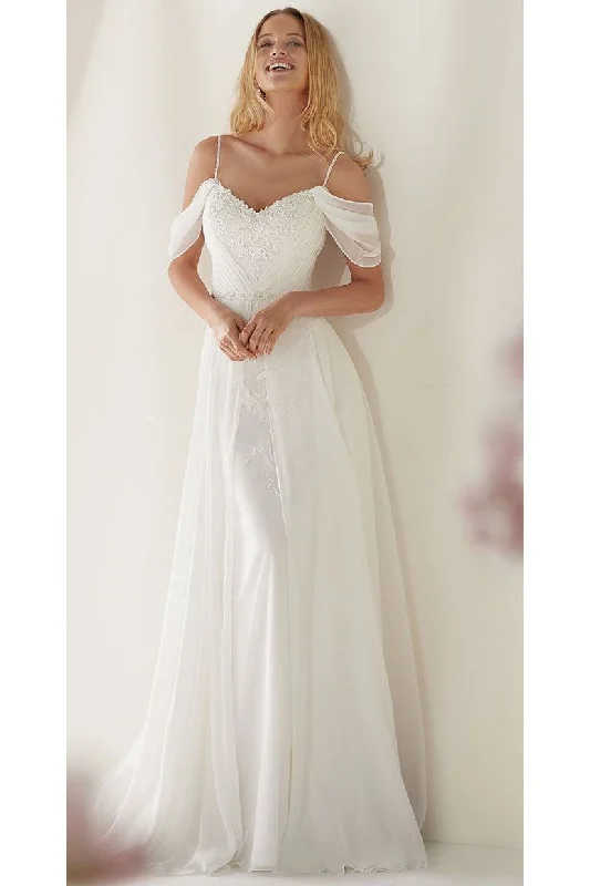 Save Big Unique Spaghetti Straps Sweep Train Wedding Dress Long Beach Wedding Dress N2371