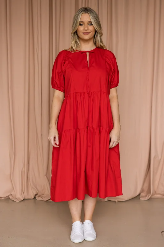 Last Chance Sale Drifter Midi Dress | Red | FINAL SALE