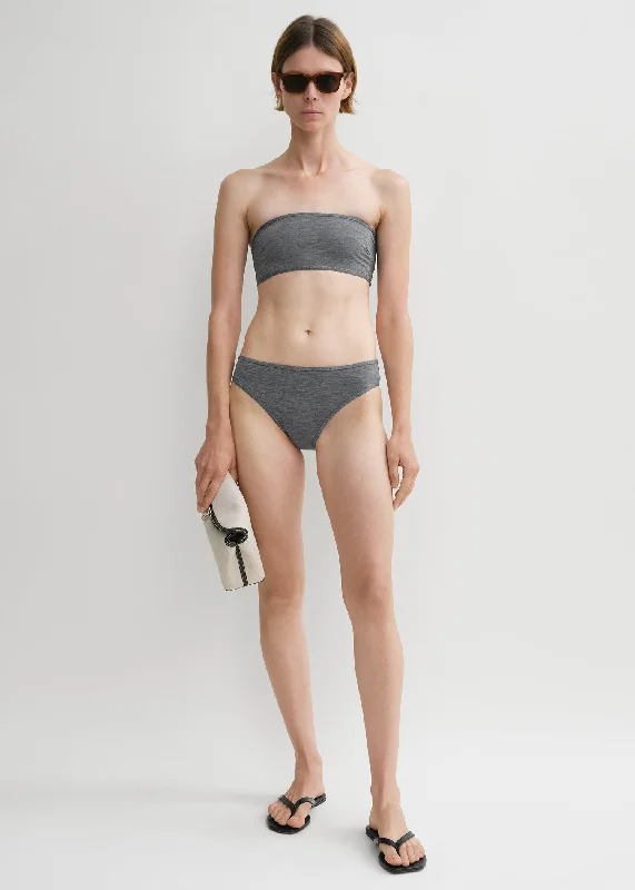 Fashion Forward Femininity Binding-edge bikini bottoms grey melange