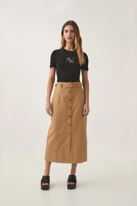 Cottagecore Rustic Charm Style Axle Utility Midi Skirt