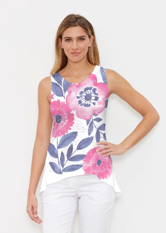 Elegant Style Watercolor Blooms (13355) ~ Signature High-low Tank