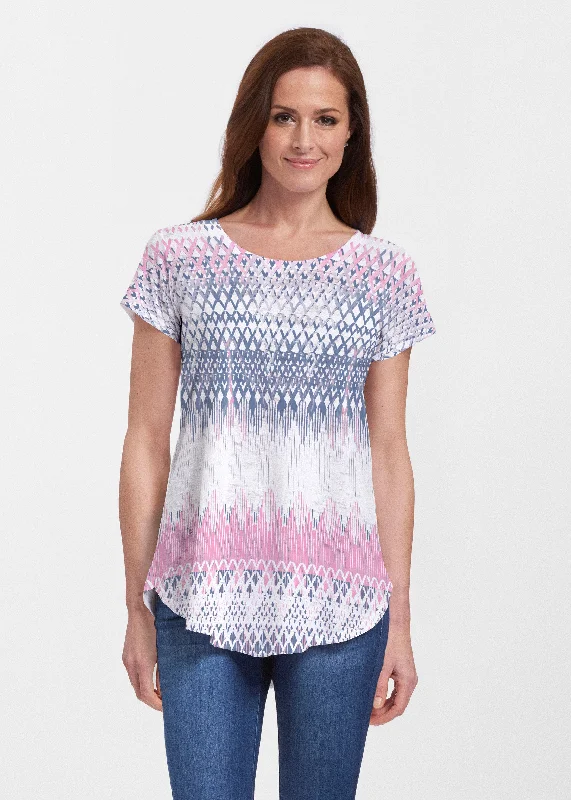 Big Discounts Echo Pink (7658) ~ Signature Short Sleeve Scoop Neck Flowy Tunic