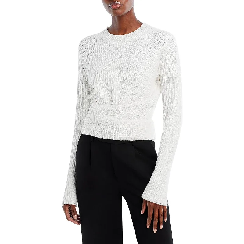 Feminine Flow Womens Solid Cotton Wrap Sweater