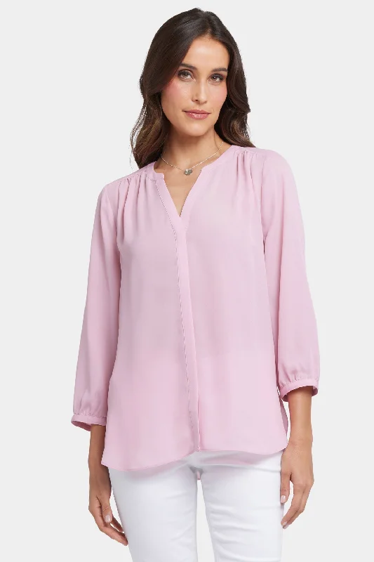 Style Redefined Pintuck Blouse - Pink Nectar