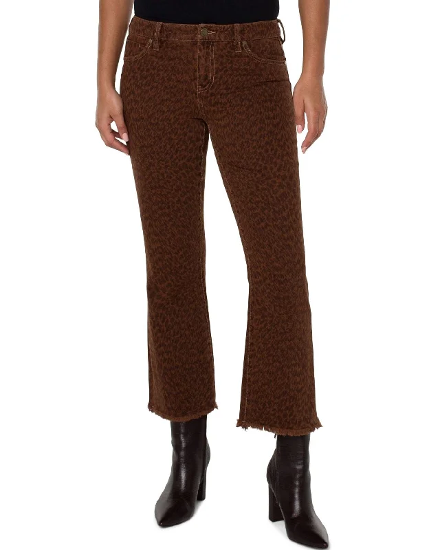 Holiday Glam Liverpool Hannah Crop Flare Jeans ABSTRACT CHEETAH