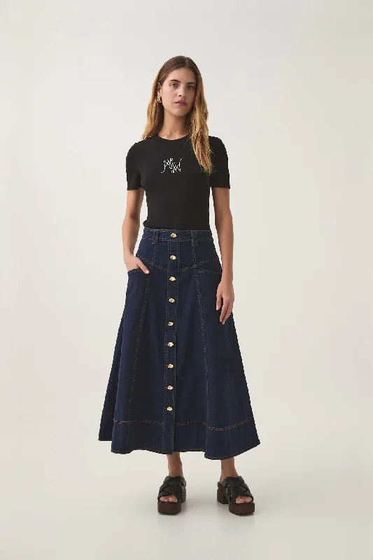 Last Chance Sale Resonance Denim Midi Skirt