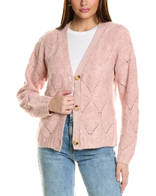 Graceful Cut Collaboration Mercedes Tulip Cable Cashmere Cardigan