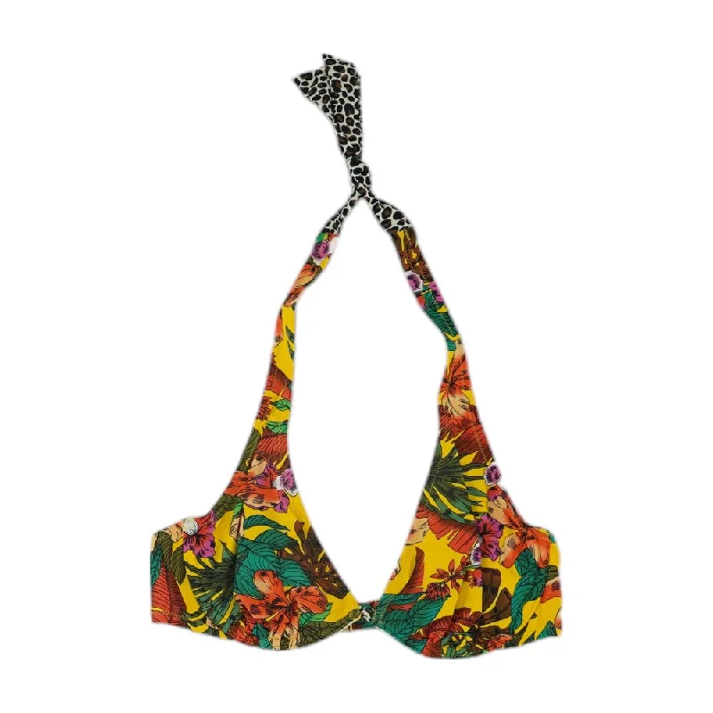 Trend Setting Wardrobe Yellow Tropical Swim Top