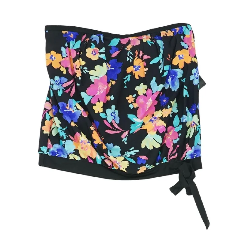 Elegant Style Black Floral Swim Top