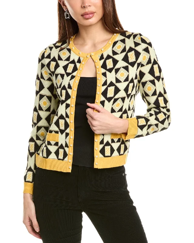 Limited Time Deal Gracia Pearl Trim Cardigan