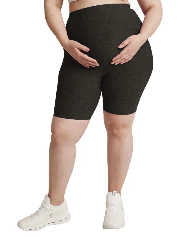 Early Access To Art Deco Styles Sale Spacedye Maternity Biker Shorts In Darkest Night