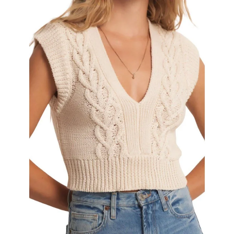 Boho - Chic Festival - Ready Style Womens Knit Ribbed Trim Sweater Vest