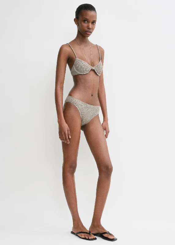 Effortless Style, Endless Impact Smocked half-cup bikini top dove