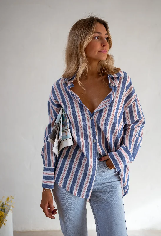 Chic Style Blue Striped Sally Shirt