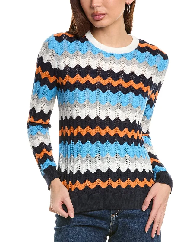 Latest Fashion Hannah Rose Zig Zag Pattern Cashmere-Blend Sweater