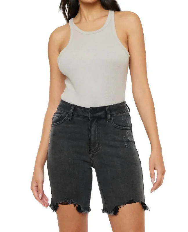 Pastel Styles Dolly High Rise Bermuda Short In Black