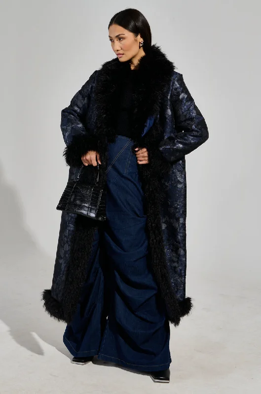 Effortless Style WILD CARD BROCADE TRENCH COAT