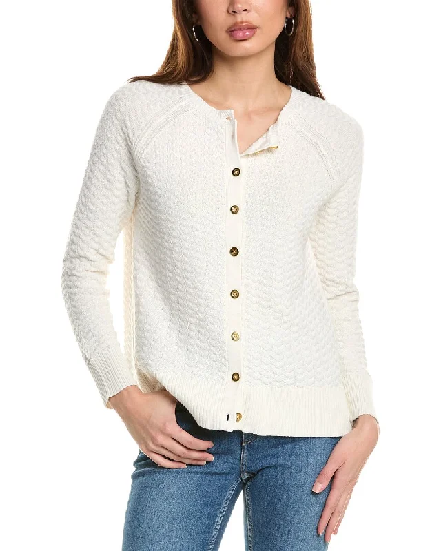 Modern Romance Hannah Rose Button Arrow Stitch Reversible Cashmere-Blend Cardigan