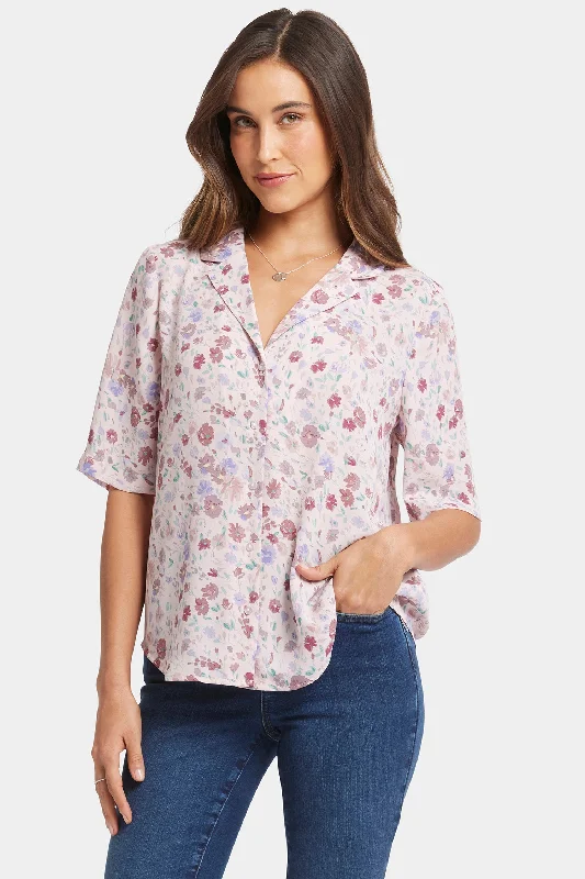 Trendy New Clothes Gabrielle Short Sleeved Blouse - Crystal Peaks