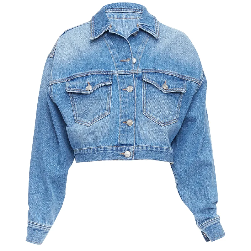 Premium Quality Garments Isabel Marant etoile tadia denim boxy cropped jacket