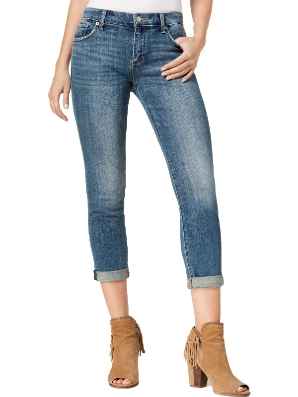 Daily Essentials Sienna Womens Distressed Mid-Rise Skinny Jeans