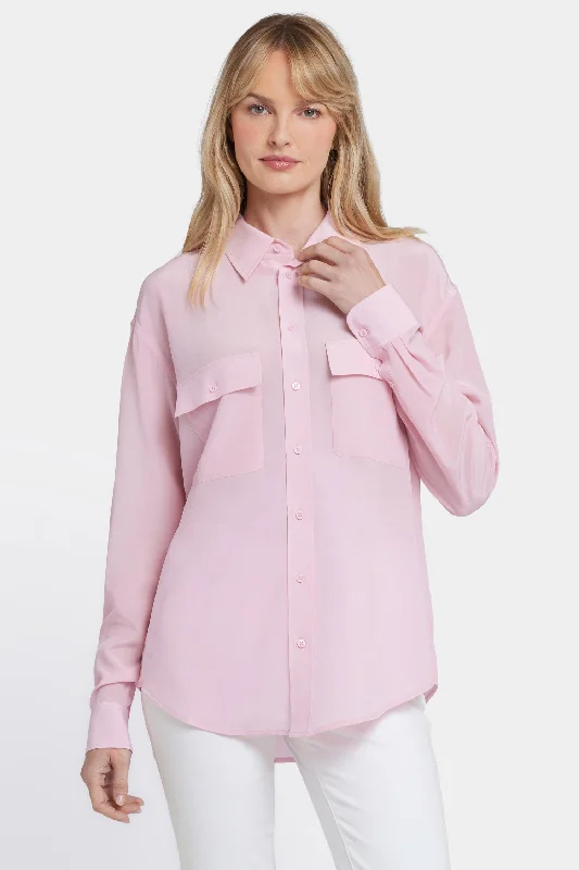 Effortless Style, Endless Impact Lauren Silk Blouse - Pink Nectar