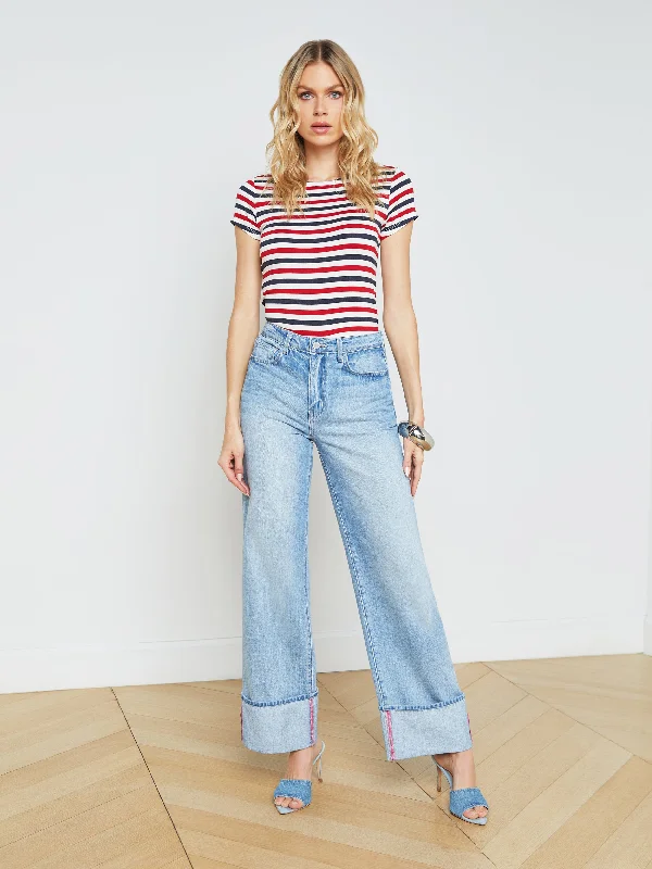 Chic Trend Collection Miley Cuffed Wide-Leg Jean