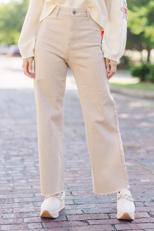 Stylish Basics Going Strong Almond Cropped Jeans