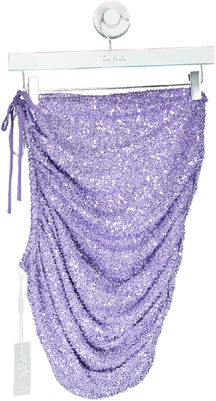 New Styles Just In Self Portrait Purple Beaded Mini Skirt UK 6