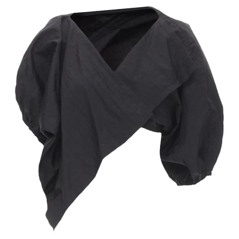 Minimalist Elegant Comme Des Garcons 's crinkled nylon twist back shrug jacket