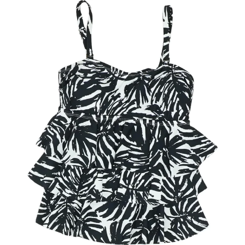 Fashion Sale Black Animal Print Swim Top